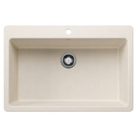 Blanco - 443201 - Liven SILGRANIT 33" Super Single Dual Mount Kitchen Sink - Soft White