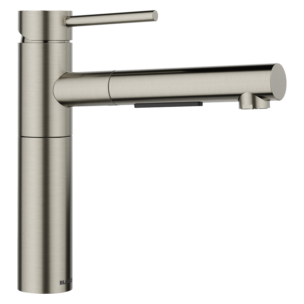 Blanco - 443256 - Alta II Low Arc Pull-Out Dual-Spray Kitchen Faucet - Satin Platinum