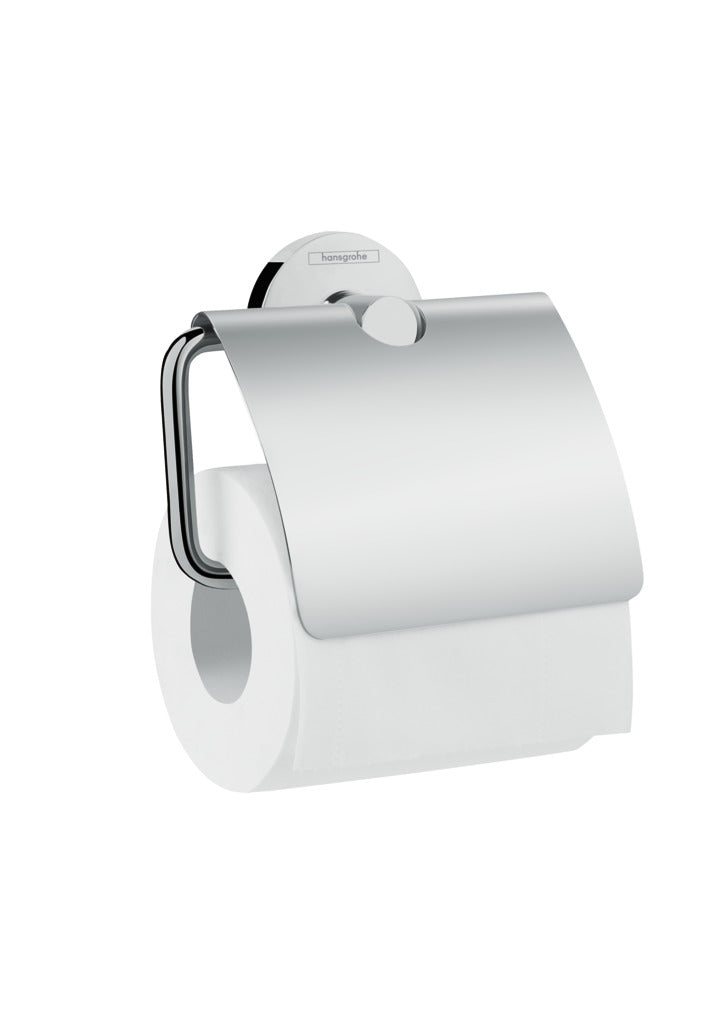 Toilet Paper Holder with Cover in Chrome Finish