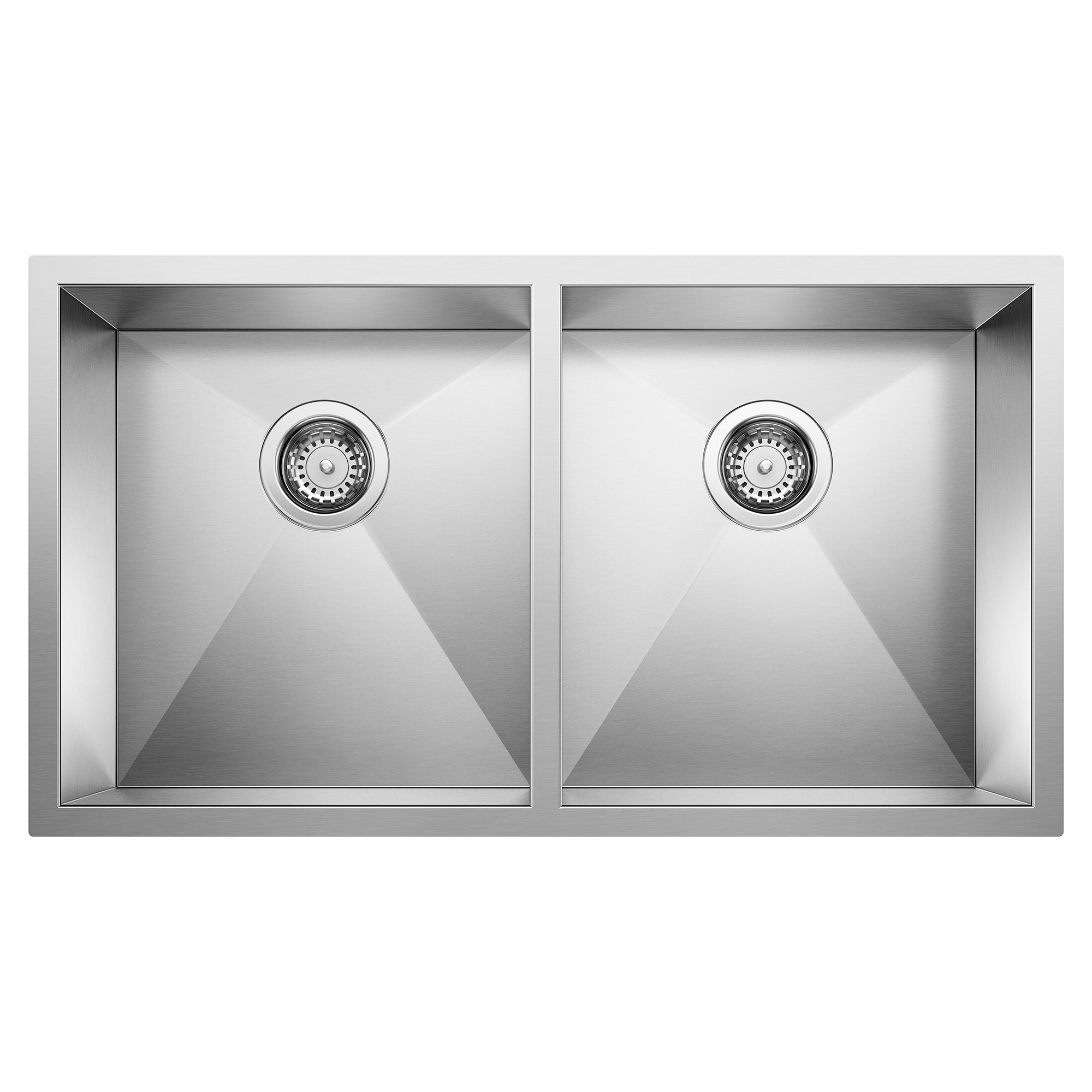 Blanco - 443053 - Quatrus R0 32" 50/50 Double Bowl Undermount Stainless Steel Kitchen Sink