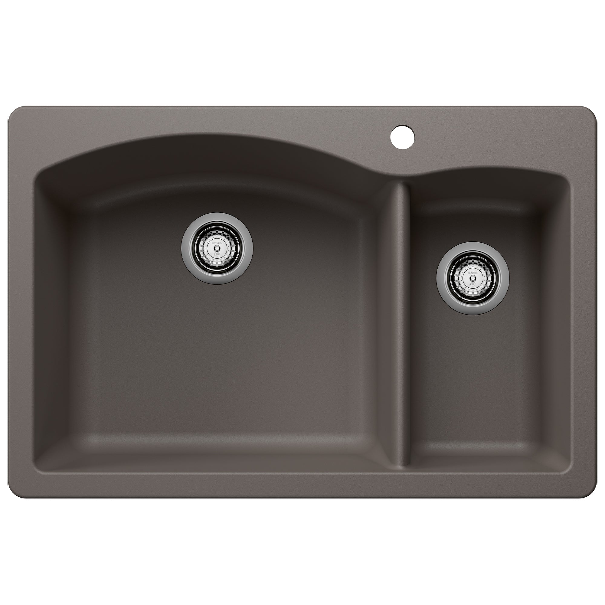 Blanco - 443099 - Diamond SILGRANIT 33" 70/30 Double Bowl Dual Mount Kitchen Sink - Volcano Gray