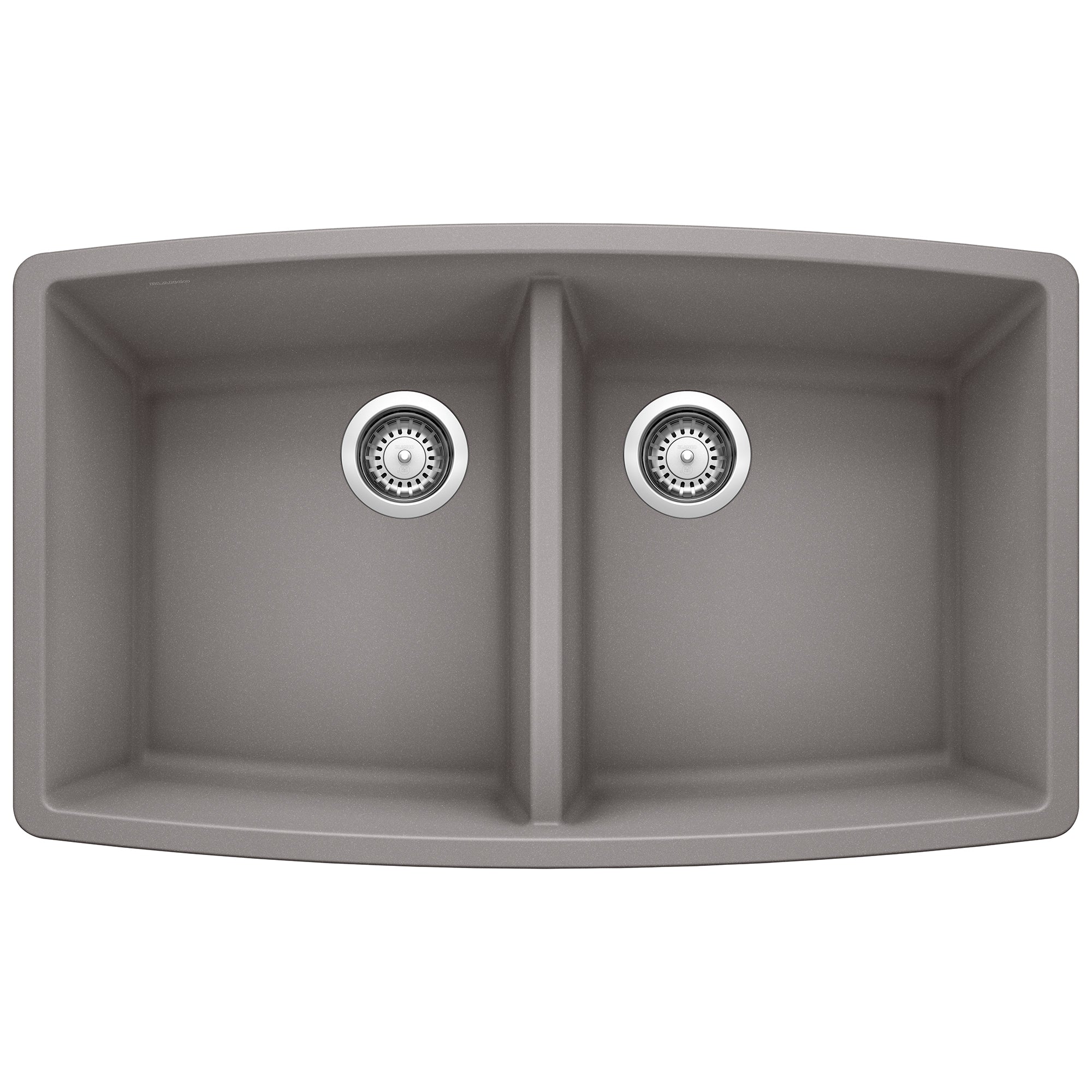 Blanco - 440072 - Performa SILGRANIT 33" 50/50 Double Bowl Undermount Kitchen Sink - Metallic Gray