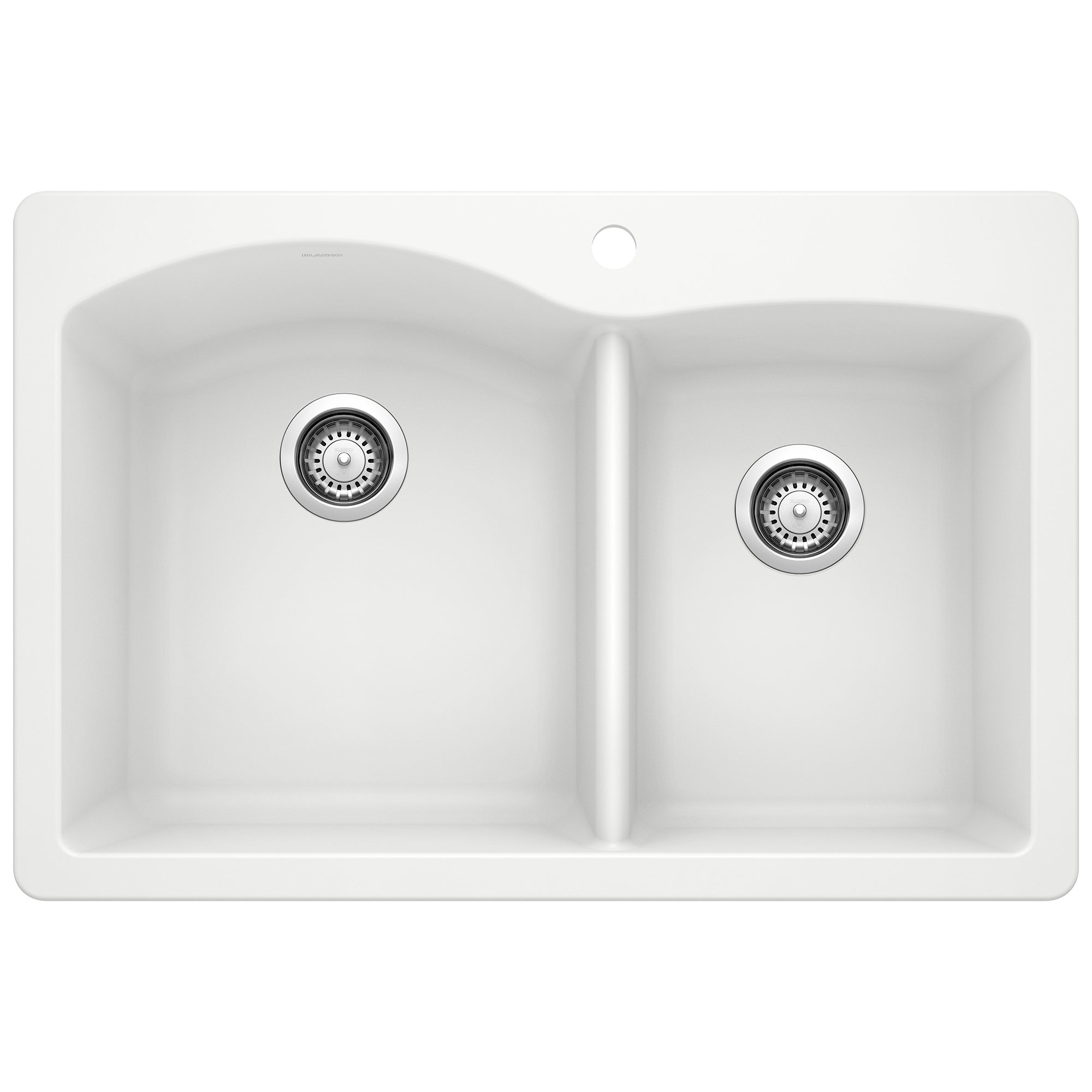 Blanco - 440216 - Diamond SILGRANIT 33" 60/40 Double Bowl Dual Mount Kitchen Sink - White