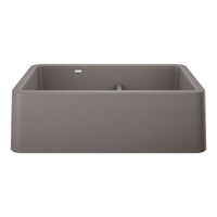 Blanco - 402325 - Ikon SILGRANIT 33" Double Bowl Apron-Front Farmhouse Sink with Low Divide - Metallic Gray