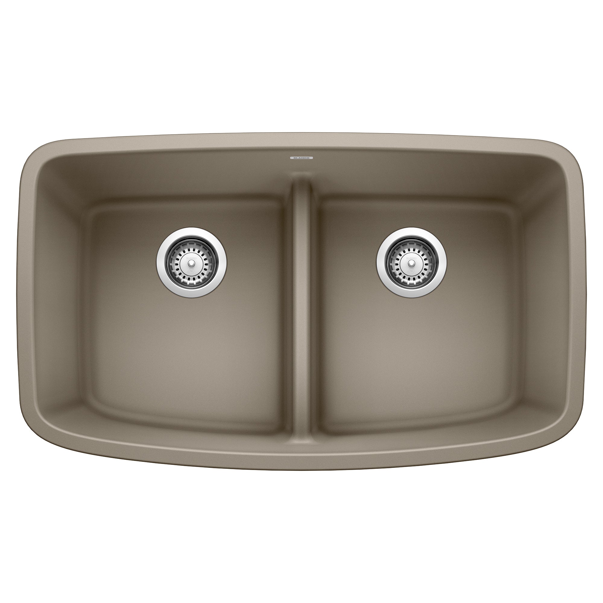 Blanco - 442197 - Valea SILGRANIT 32" 50/50 Double Bowl Undermount Kitchen Sink with Low Divide - Truffle