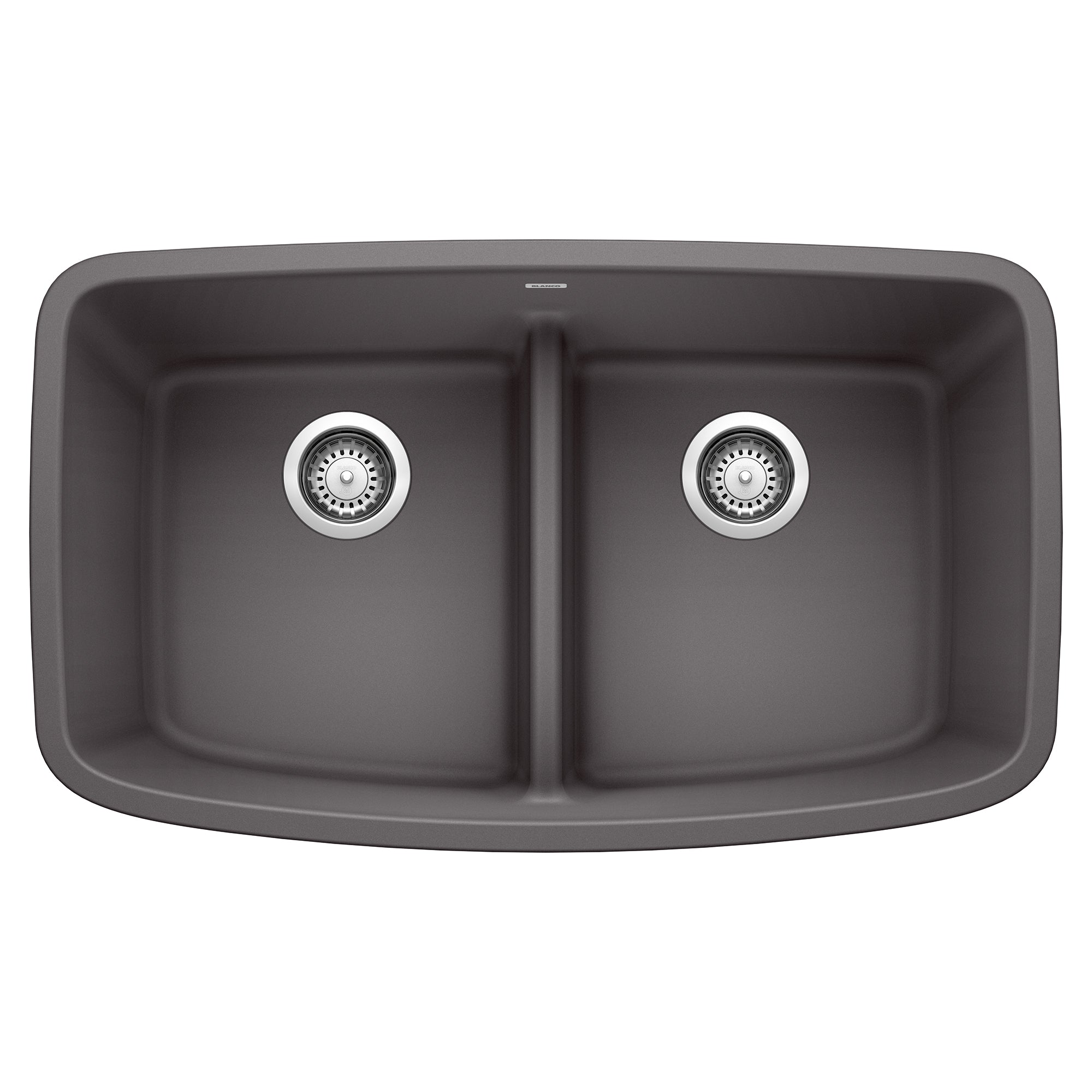 Blanco - 442196 - Valea SILGRANIT 32" 50/50 Double Bowl Undermount Kitchen Sink with Low Divide - Cinder