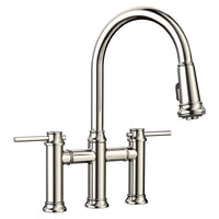 Blanco - 442506 - Empressa Pull-Down Dual-Spray Bridge Faucet - Polished Nickel