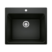 Blanco - 442924 - Liven SILGRANIT 25" Single Bowl Dual Mount Laundry Sink - Coal Black