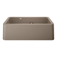 Blanco - 402329 - Ikon SILGRANIT 33" Double Bowl Apron-Front Farmhouse Sink with Low Divide - Truffle