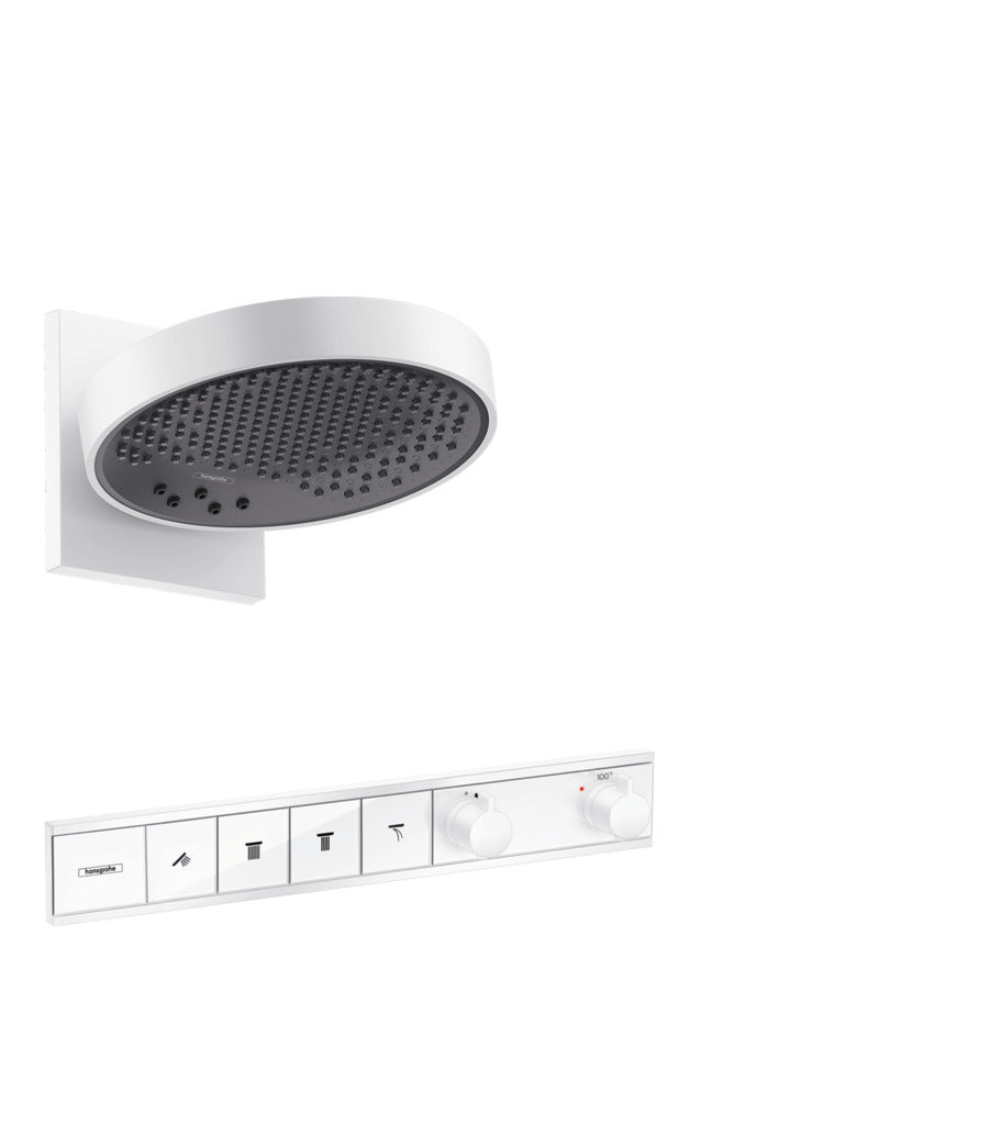 Showerhead 250 3-Jet, 2.5 GPM with RainSelect Thermostatic Trim for 4 Functions in Matte White Finish