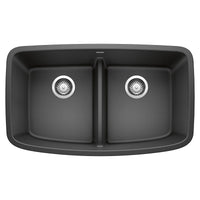 Blanco - 442200 - Valea SILGRANIT 32" 50/50 Double Bowl Undermount Kitchen Sink with Low Divide - Anthracite