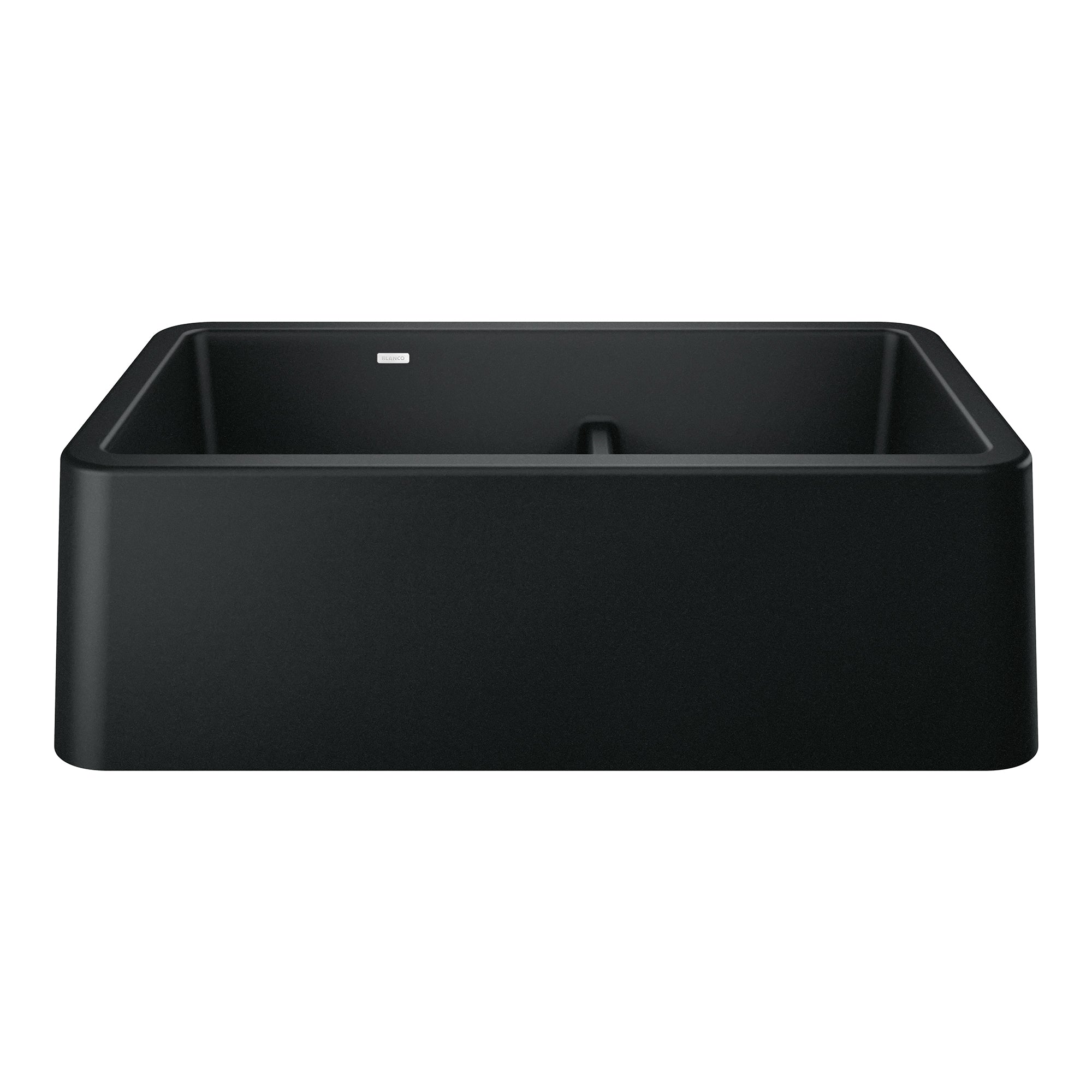 Blanco - 402525 - Ikon SILGRANIT 33" Double Bowl Apron-Front Farmhouse Sink with Low Divide - Coal Black