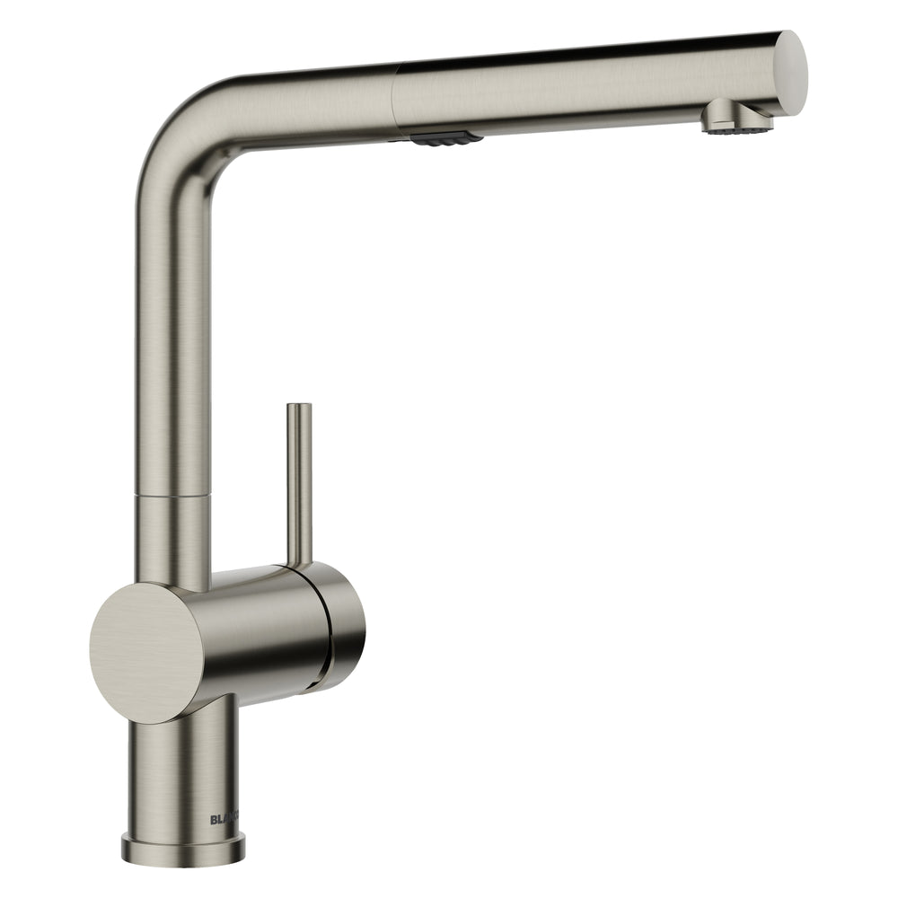 Blanco - 443251 - Linus Low Arc Pull-Out Dual-Spray Kitchen Faucet - Satin Platinum
