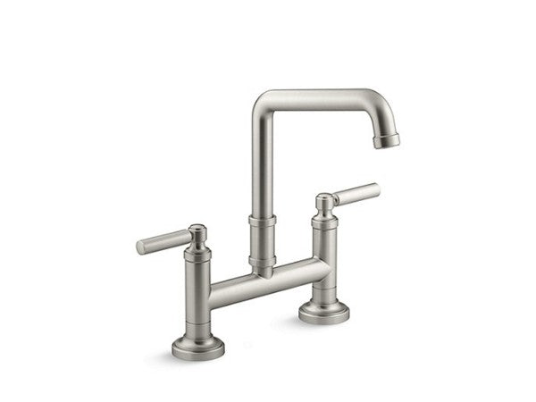 Quincy™ Bridge Faucet, Deck Mount in Multiple Finishes Length:24.375" Width:16.375" Height:4.563"