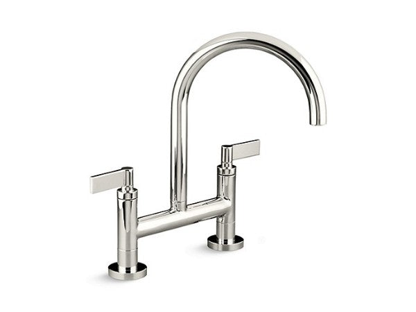 One™ Kitchen Bridge Faucet, D-Mount, Lv in Multiple Finishes Length:24.375" Width:16.375" Height:4.563"
