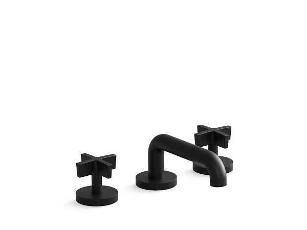 One™ Basin Set, Low Spout, Cross Handle in Multiple Finishes Length:18.063" Width:12.625" Height:3.5"