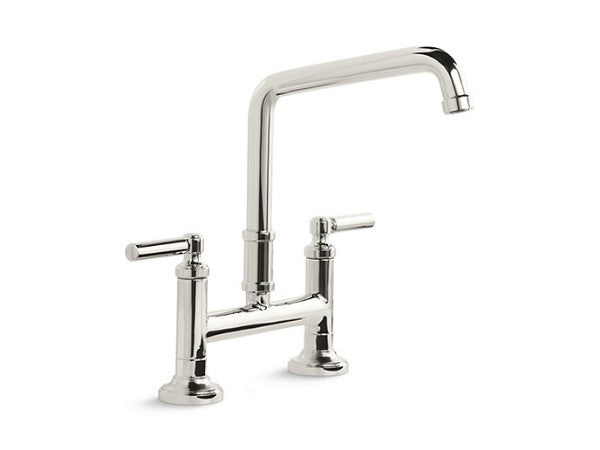 Quincy™ Bridge Faucet, Deck Mount in Multiple Finishes Length:24.375" Width:16.375" Height:4.563"