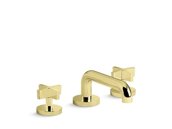 One™ Basin Set, Low Spout, Cross Handle in Multiple Finishes Length:18.063" Width:12.625" Height:3.5"