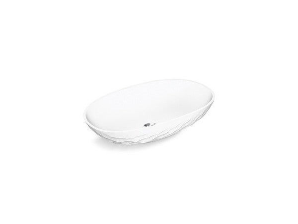 Argile® Vessel in Honed White Finish Length:23.2" Width:14.96" Height:7.1"