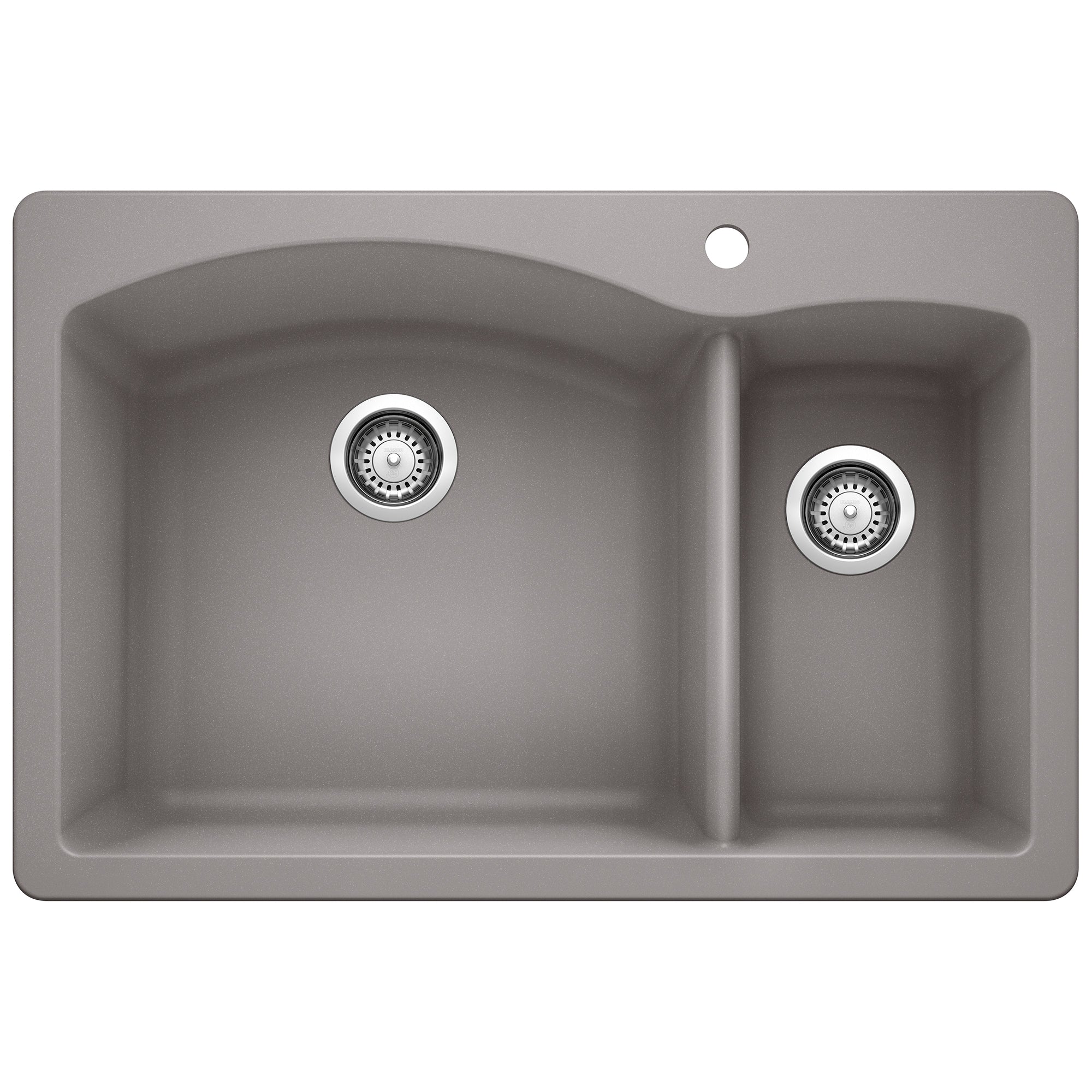 Blanco - 440198 - Diamond SILGRANIT 33" 70/30 Double Bowl Dual Mount Kitchen Sink - Metallic Gray