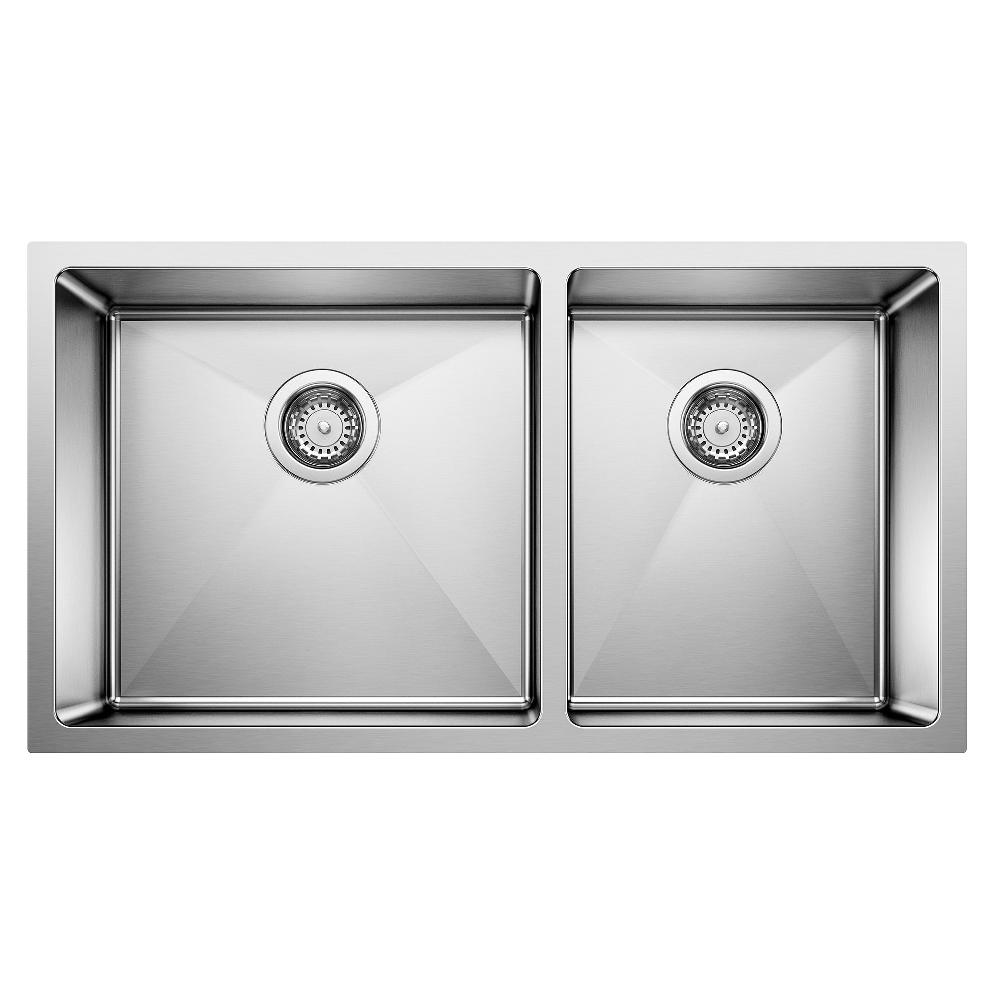 Blanco - 443150 - Quatrus R15 33" 60/40 Double Bowl Undermount Stainless Steel Kitchen Sink