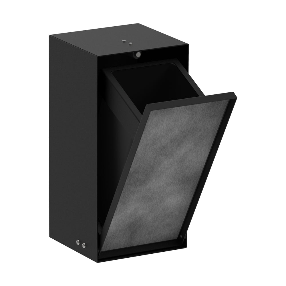 Recessed Trash Bin with Shelf & Tileable Door in Multiple Finishes