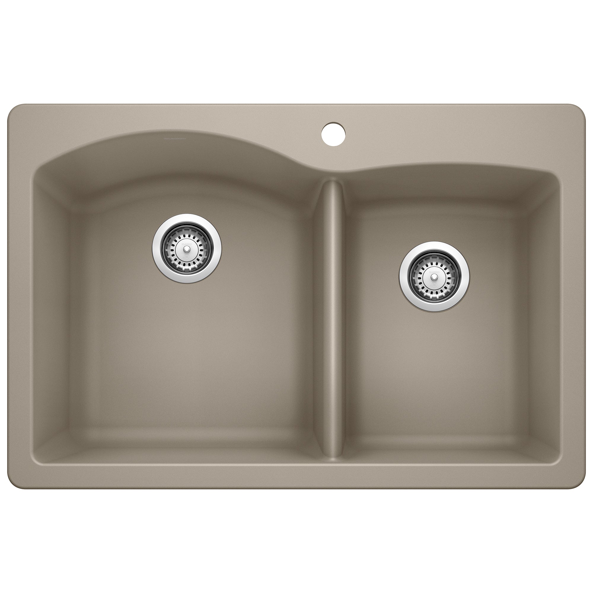 Blanco - 441283 - Diamond SILGRANIT 33" 60/40 Double Bowl Dual Mount Kitchen Sink - Truffle