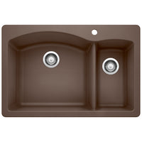 Blanco - 440197 - Diamond SILGRANIT 33" 70/30 Double Bowl Dual Mount Kitchen Sink - Café