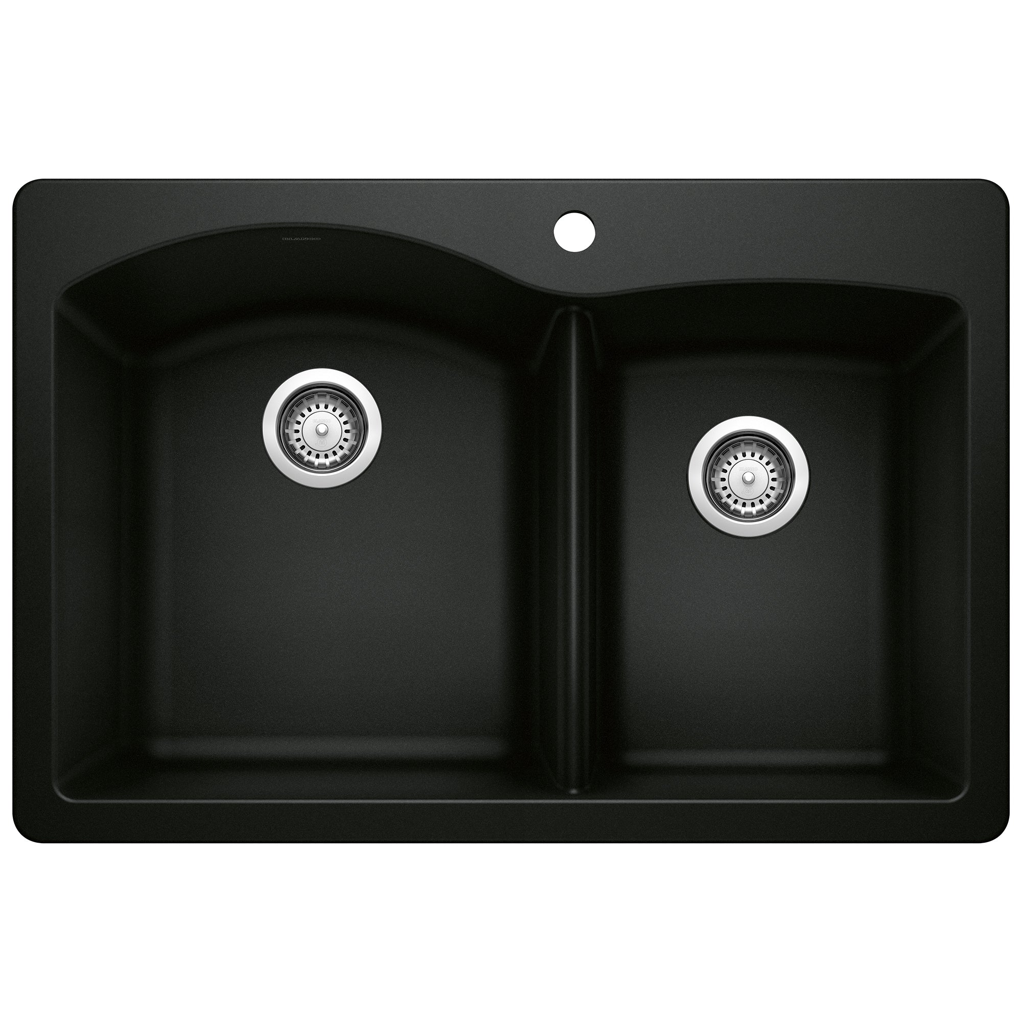 Blanco - 442908 - Diamond SILGRANIT 33" 60/40 Double Bowl Dual Mount Kitchen Sink - Coal Black