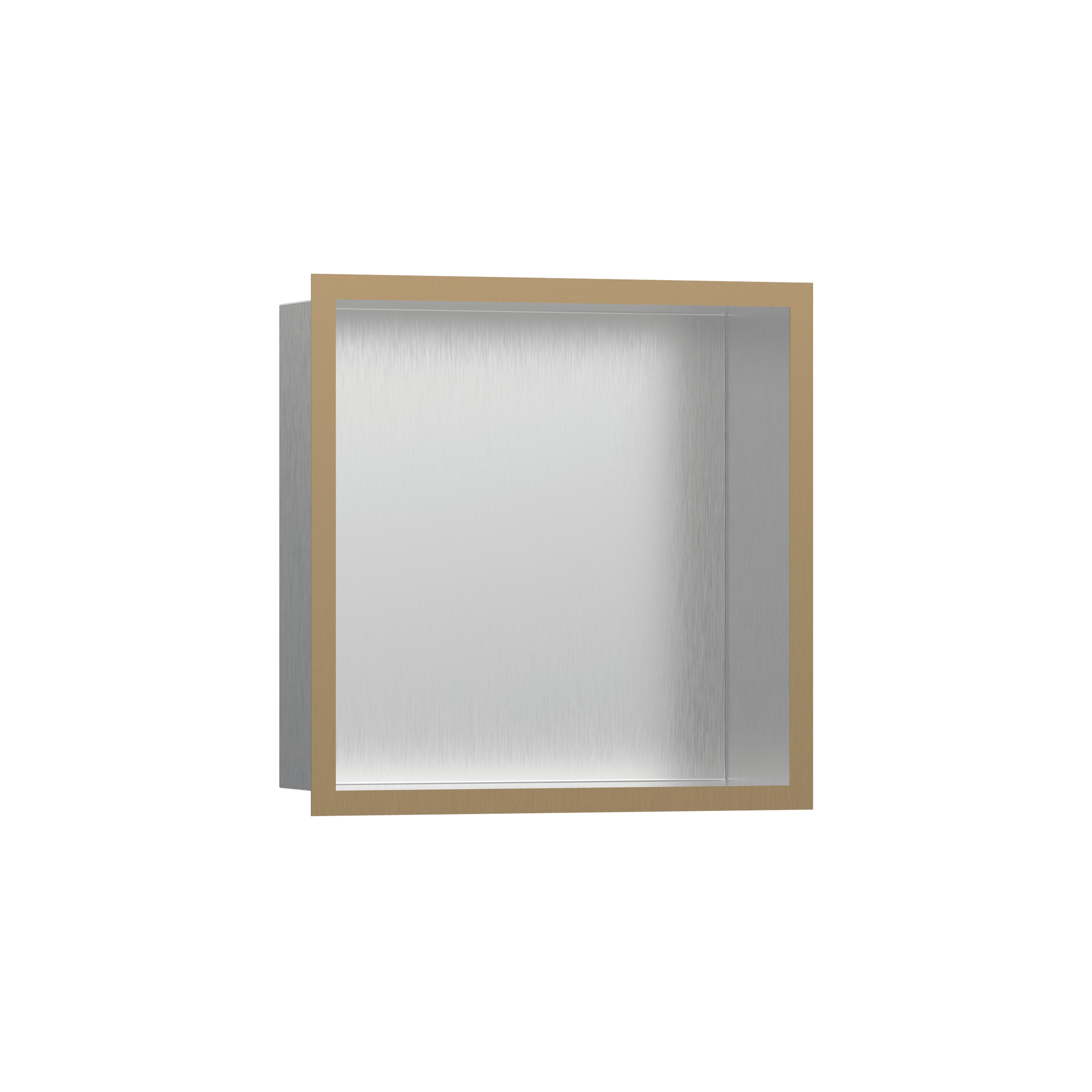 Wall Niche Brushed Stainless Steel with Design Frame 12"x 12"x 4"  in Multiple Finishes