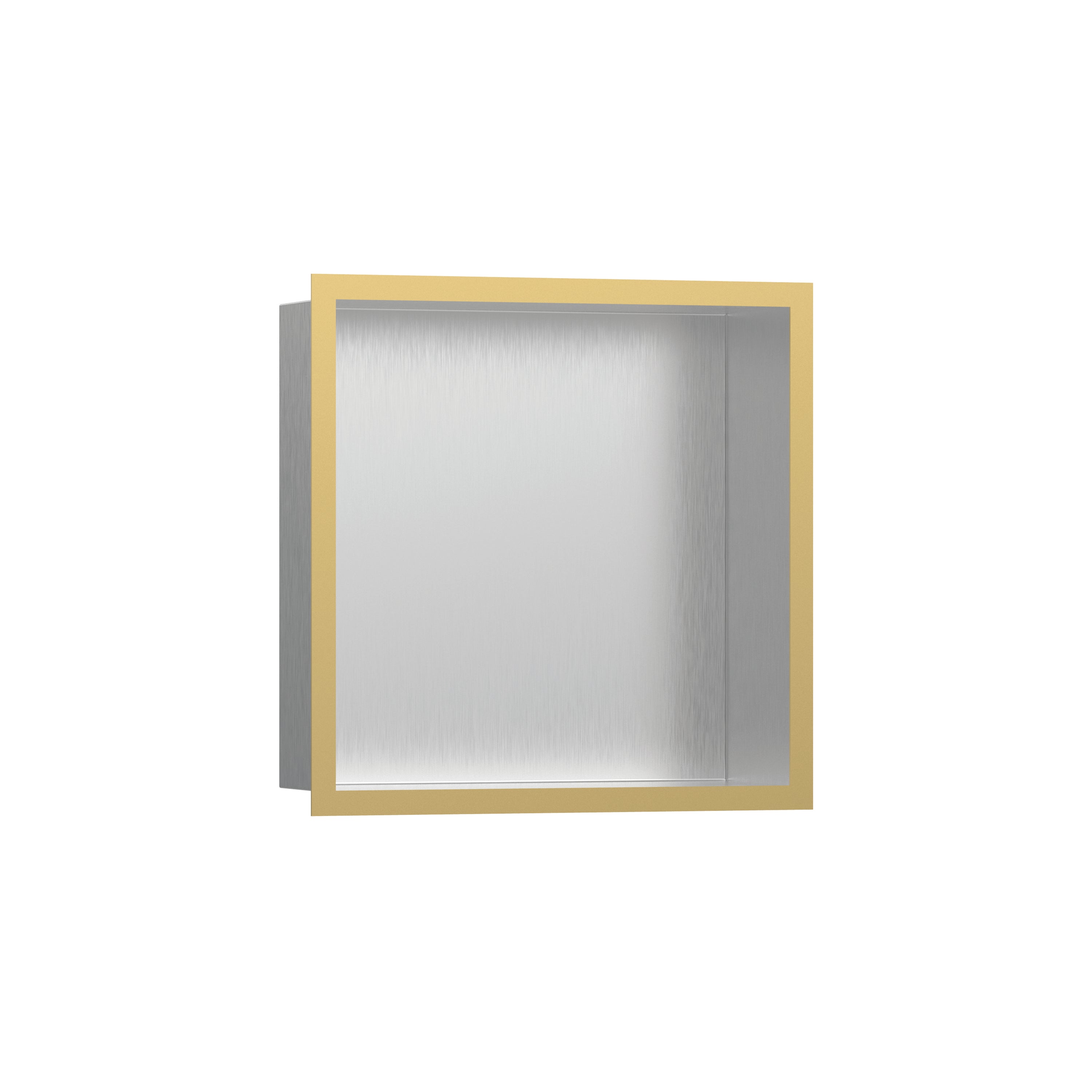 Wall Niche Brushed Stainless Steel with Design Frame 12"x 12"x 4"  in Multiple Finishes