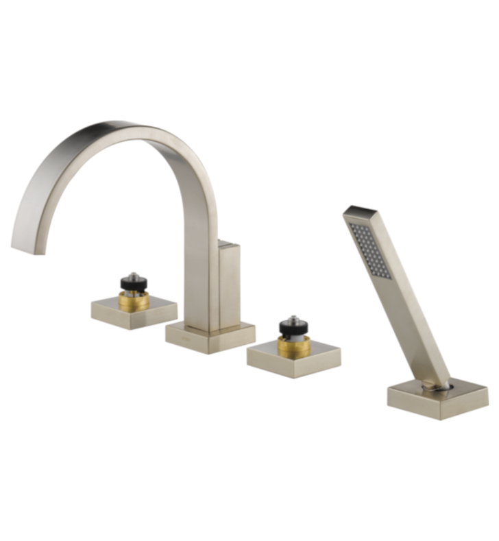 Brizo Siderna®: Roman Tub Faucet with Hand Shower - Less Handles