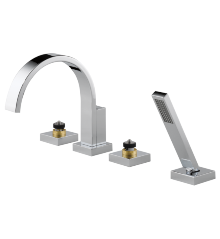 Brizo Siderna®: Roman Tub Faucet with Hand Shower - Less Handles