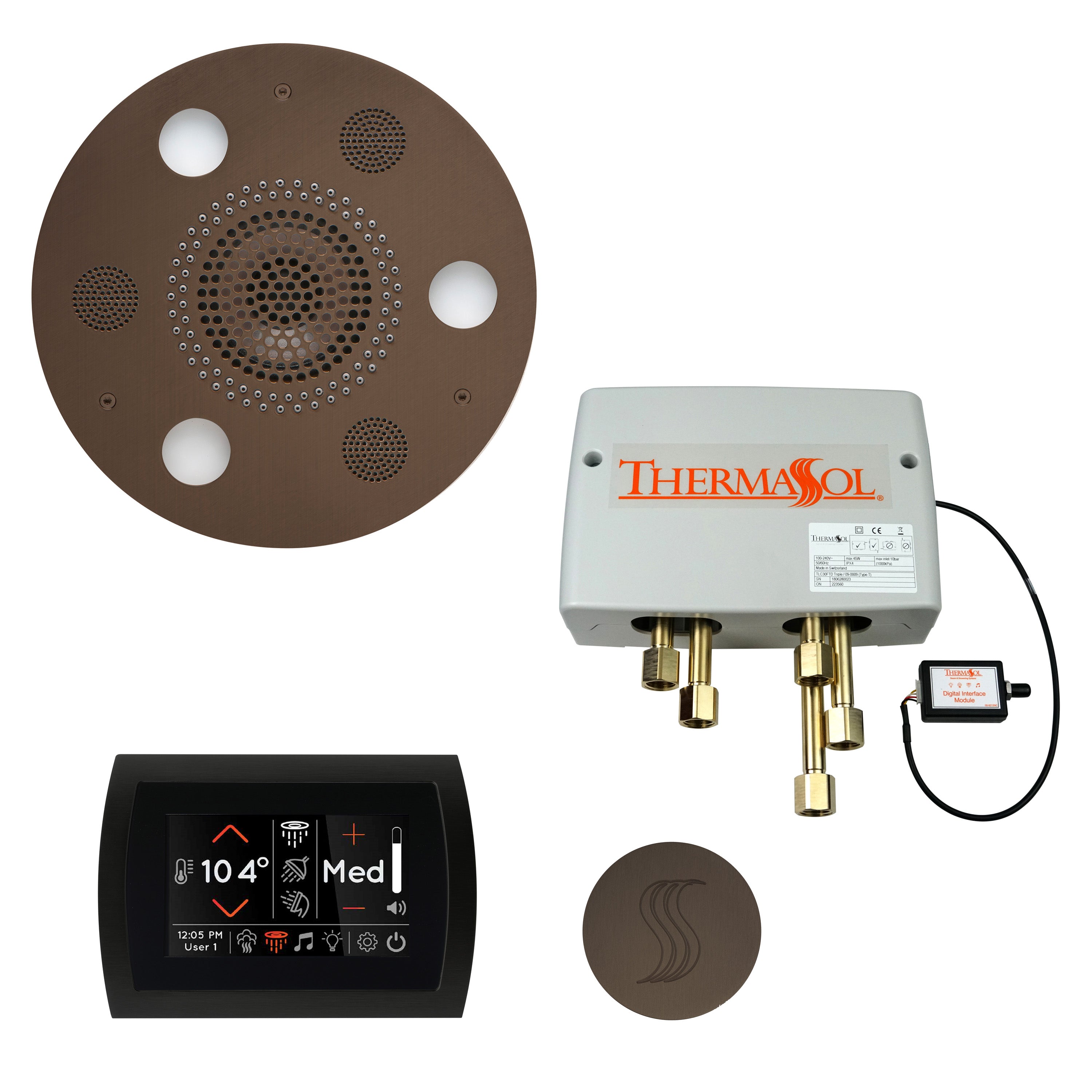 Total Wellness Package - Serenity Advanced (Round) + SignaTouch Control (Wall Mount) + Digital Shower Valve + Steam Head (Round)