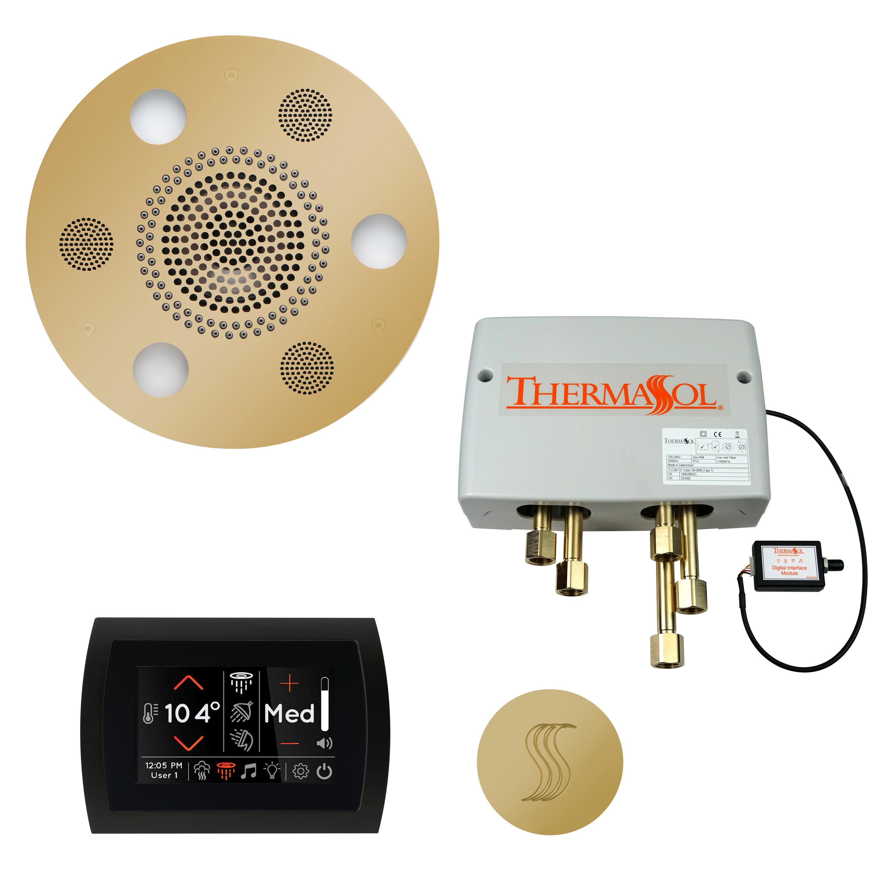 Total Wellness Package - Serenity Advanced (Round) + SignaTouch Control (Wall Mount) + Digital Shower Valve + Steam Head (Round)