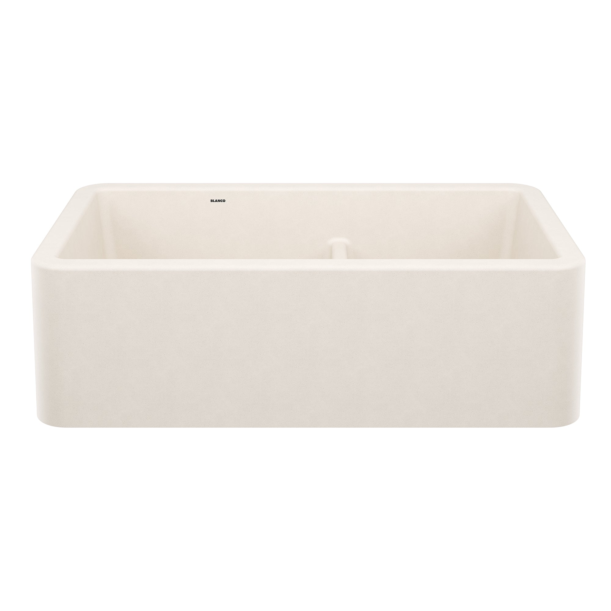 Blanco - 443078 - Ikon SILGRANIT 33" Double Bowl Apron-Front Farmhouse Sink with Low Divide - Soft White