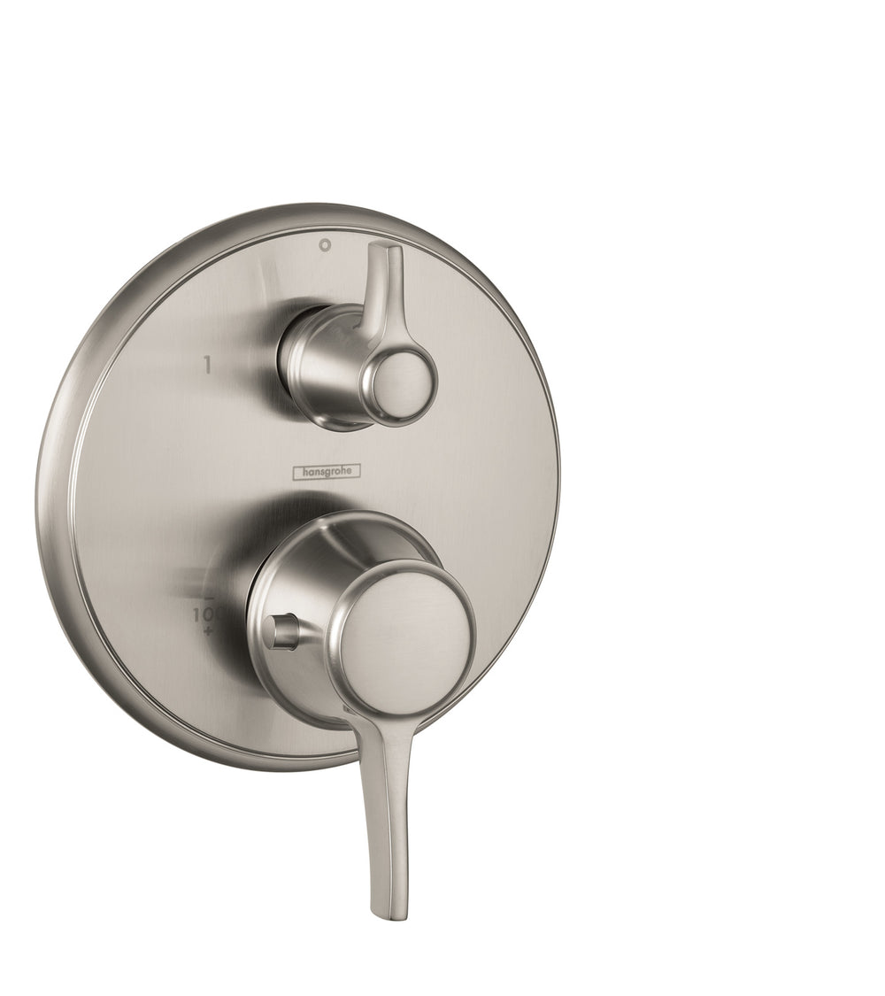 Thermostatic Trim with Volume Control and Diverter, Round in Multiple Finishes