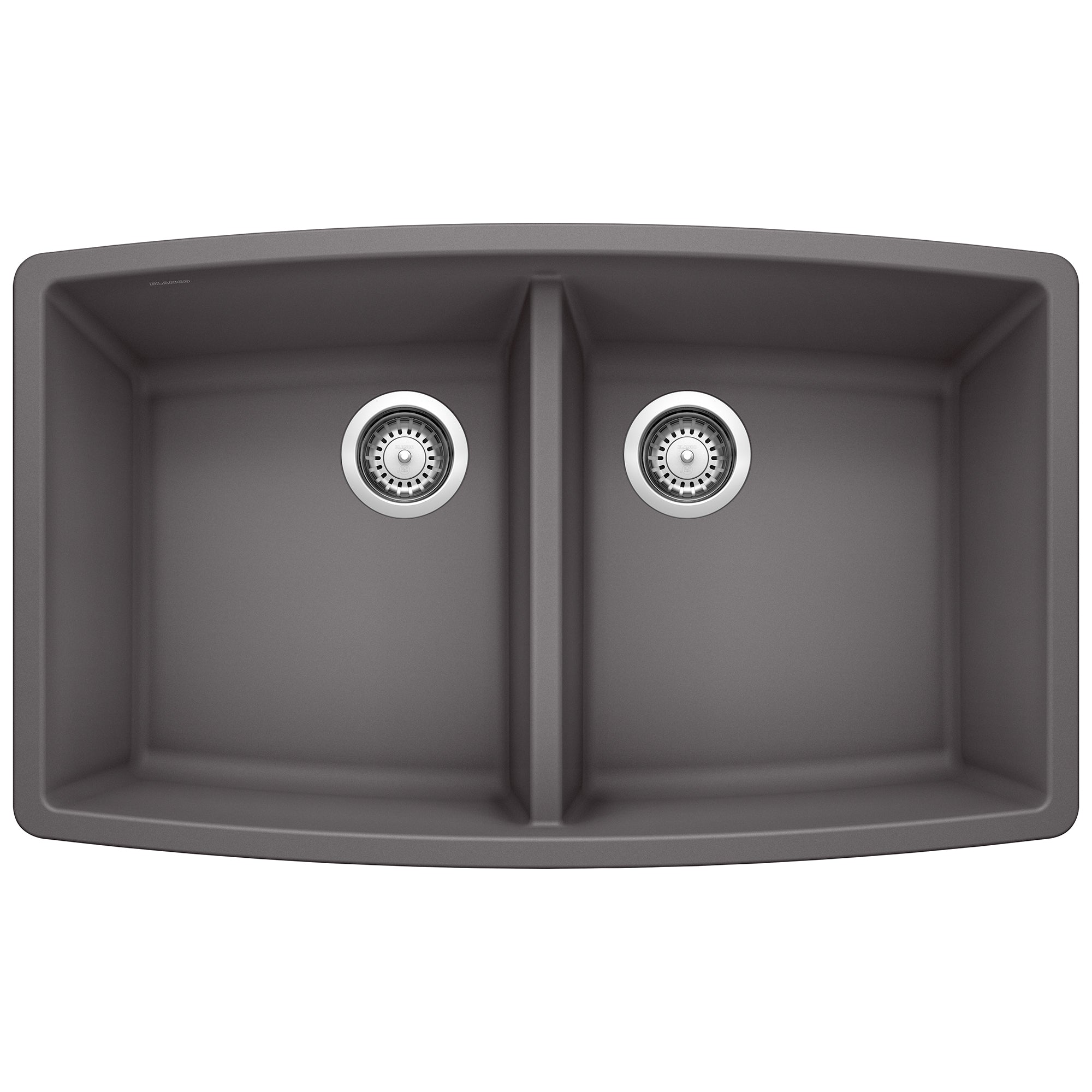 Blanco - 441473 - Performa SILGRANIT 33" 50/50 Double Bowl Undermount Kitchen Sink - Cinder