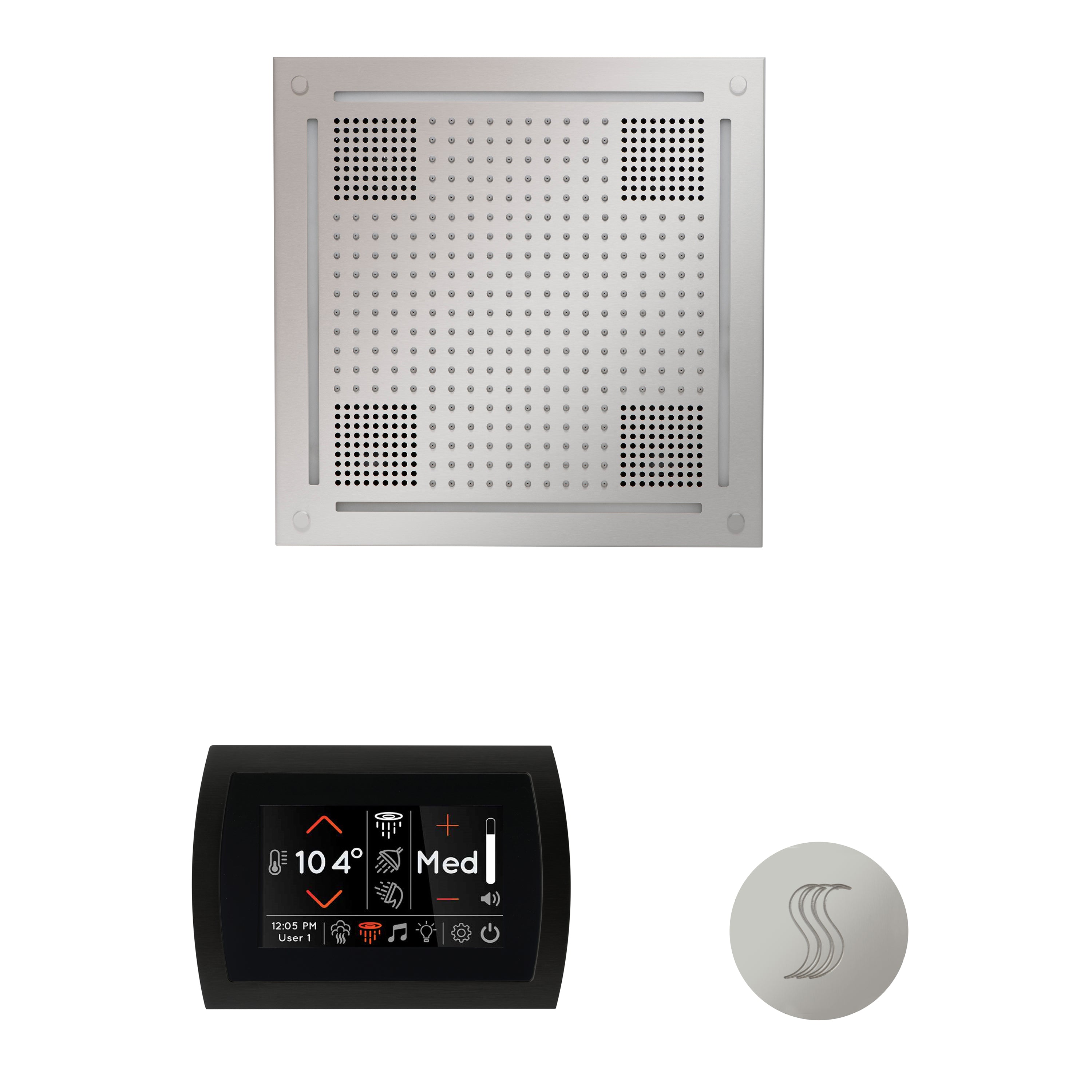 Wellness Steam Package - HydroVive 18 + SignaTouch Control (Wall Mount) + Steam Head (Square)