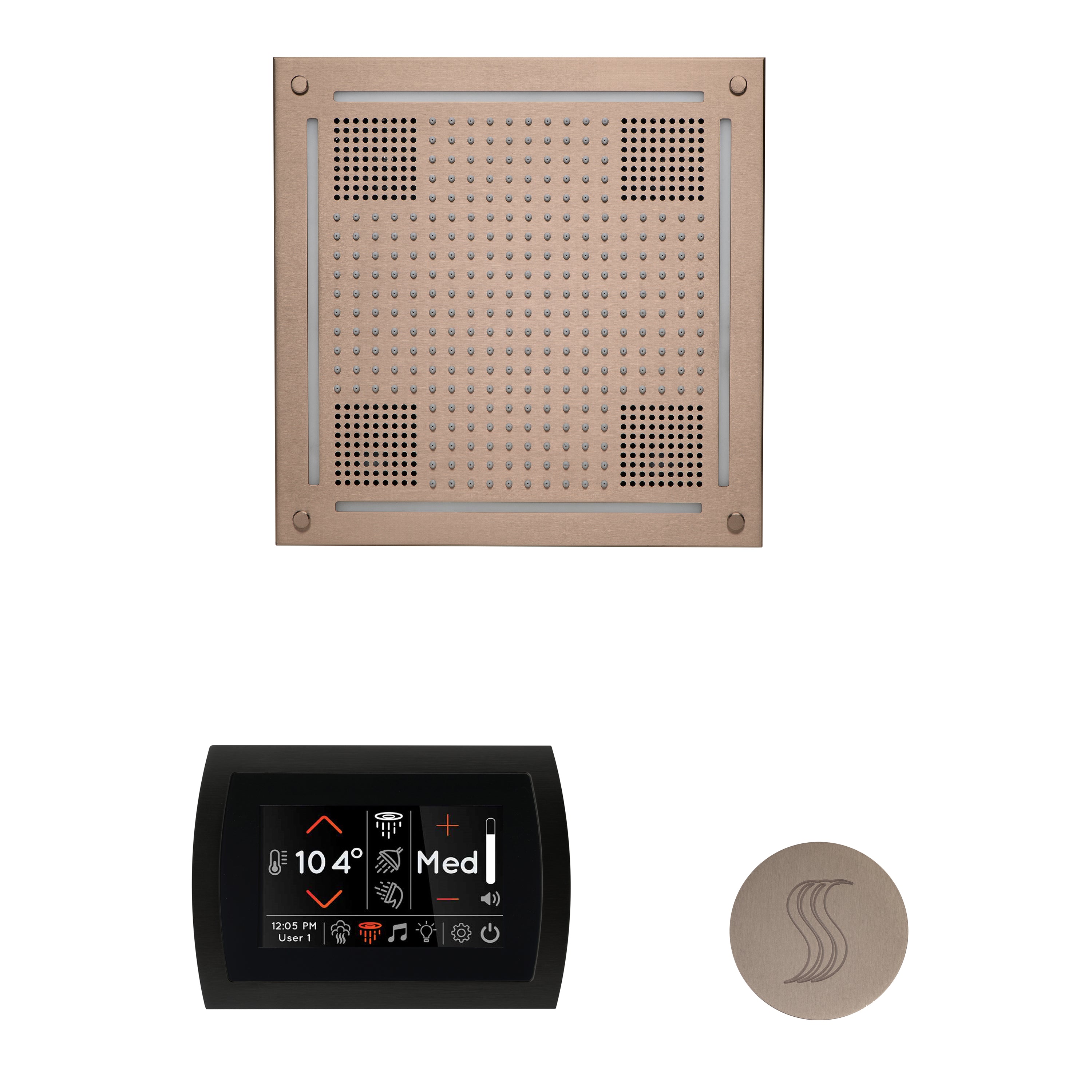 Wellness Steam Package - HydroVive 18 + SignaTouch Control (Wall Mount) + Steam Head (Square)