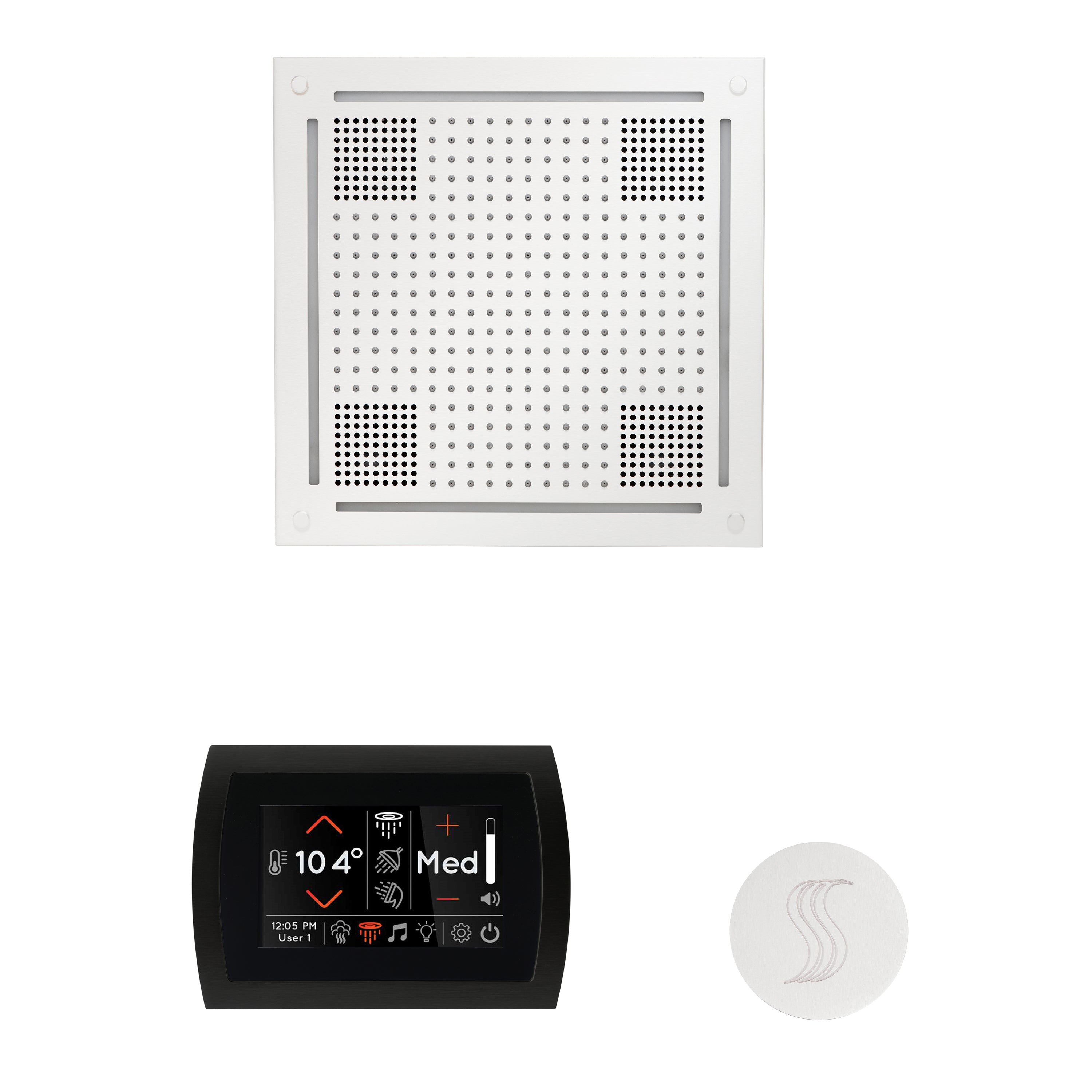 Wellness Steam Package - HydroVive 18 + SignaTouch Control (Wall Mount) + Steam Head (Square)