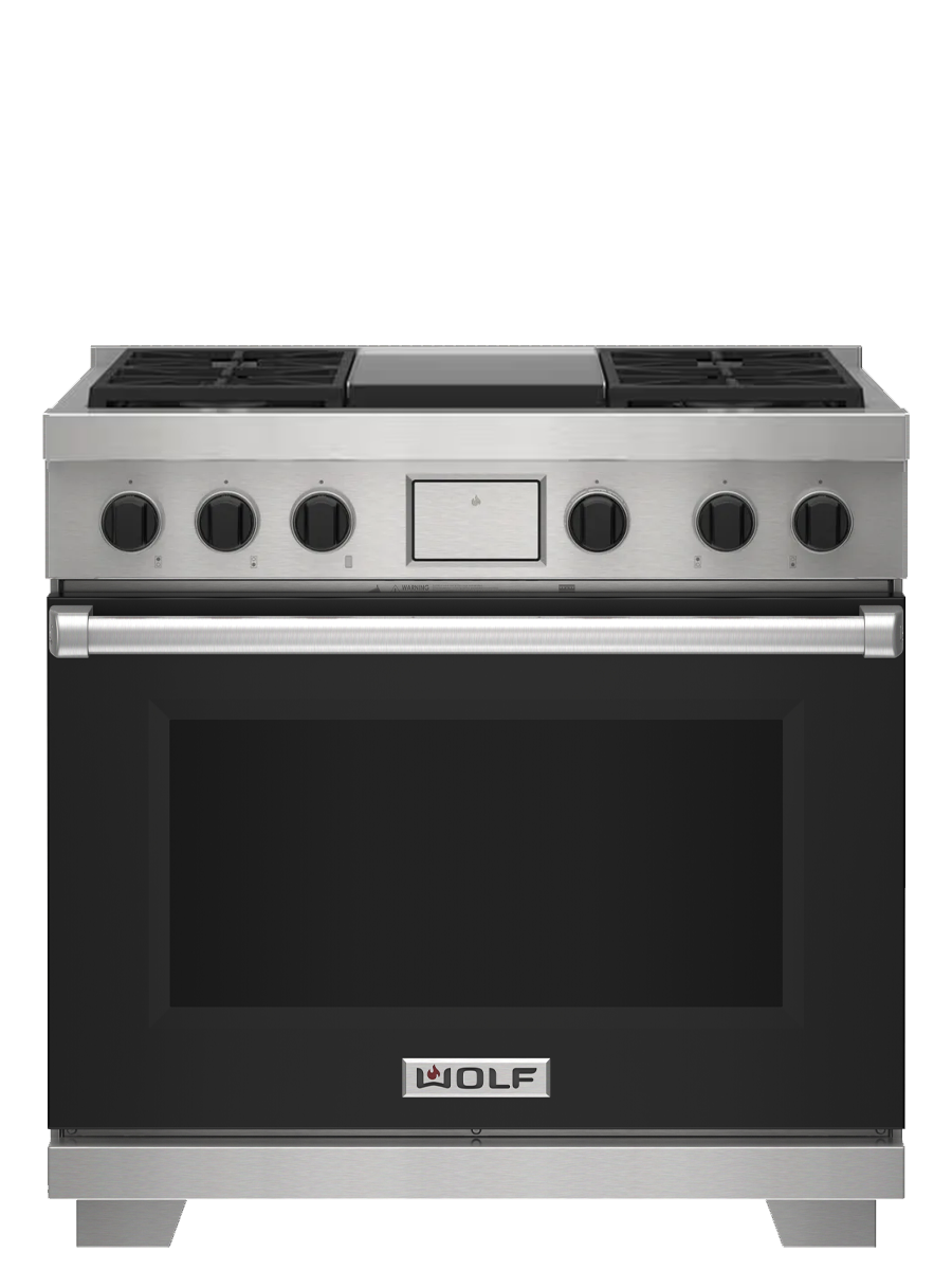 36" Dual Fuel Range - 4 Burners and Infrared Griddle