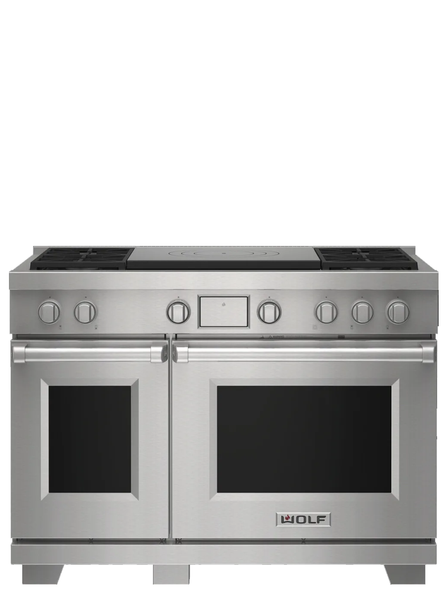48" Dual Fuel Range - 4 Burners and French Top