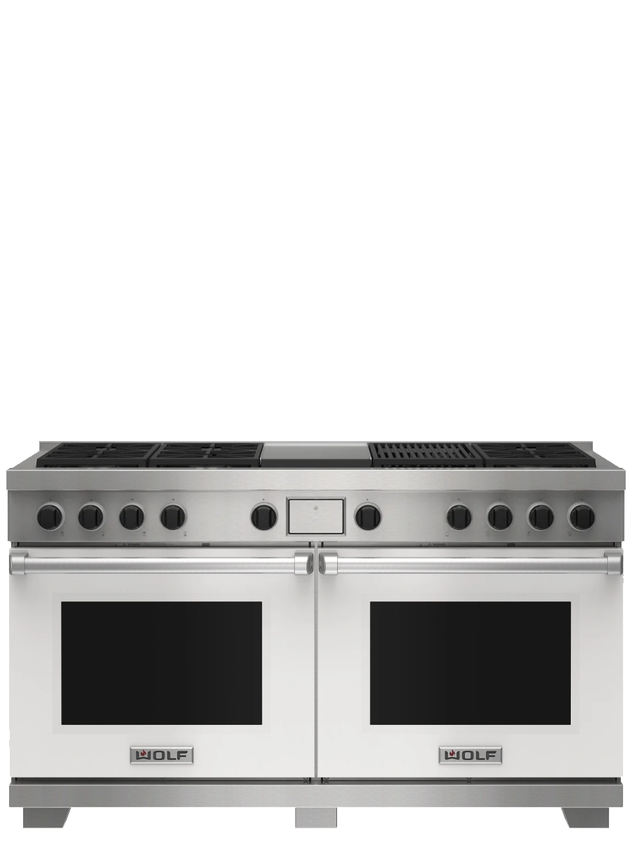 60" Dual Fuel Range - 6 Burners, Infrared Charbroiler and Infrared Griddle
