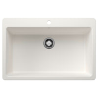 Blanco - 443197 - Liven SILGRANIT 33" Super Single Dual Mount Kitchen Sink - White