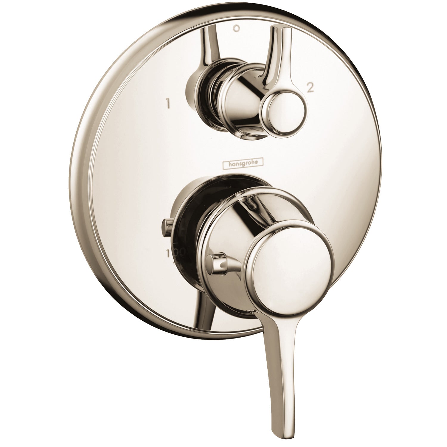 Thermostatic Trim with Volume Control and Diverter, Round in Multiple Finishes