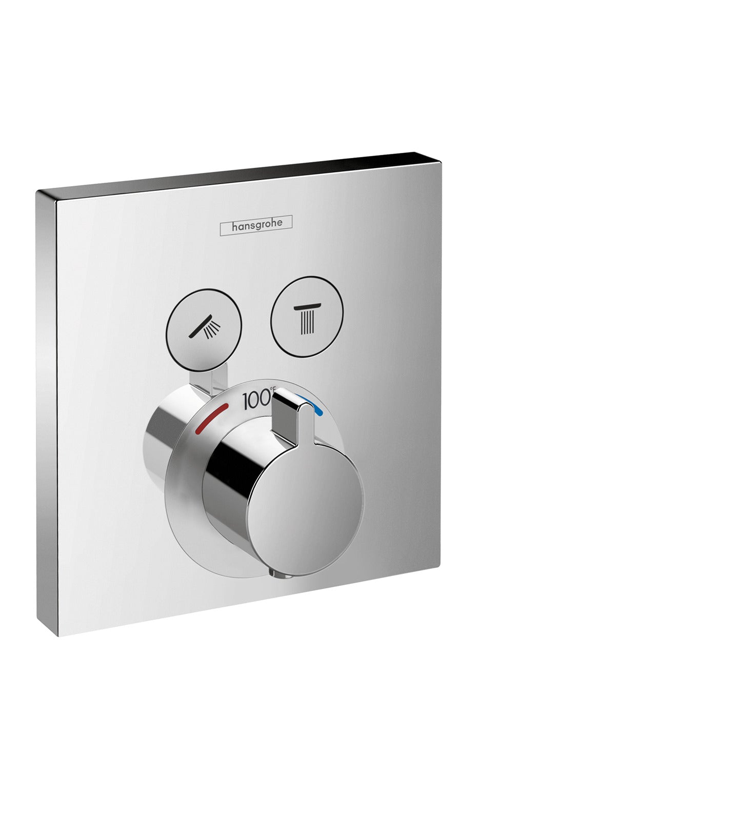 Thermostatic Trim for 2 Functions, Square in Multiple Finishes