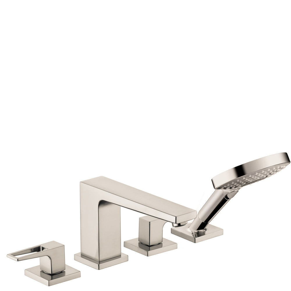 4-Hole Roman Tub Set Trim with Loop Handles and 1.75 GPM Handshower in Multiple Finishes