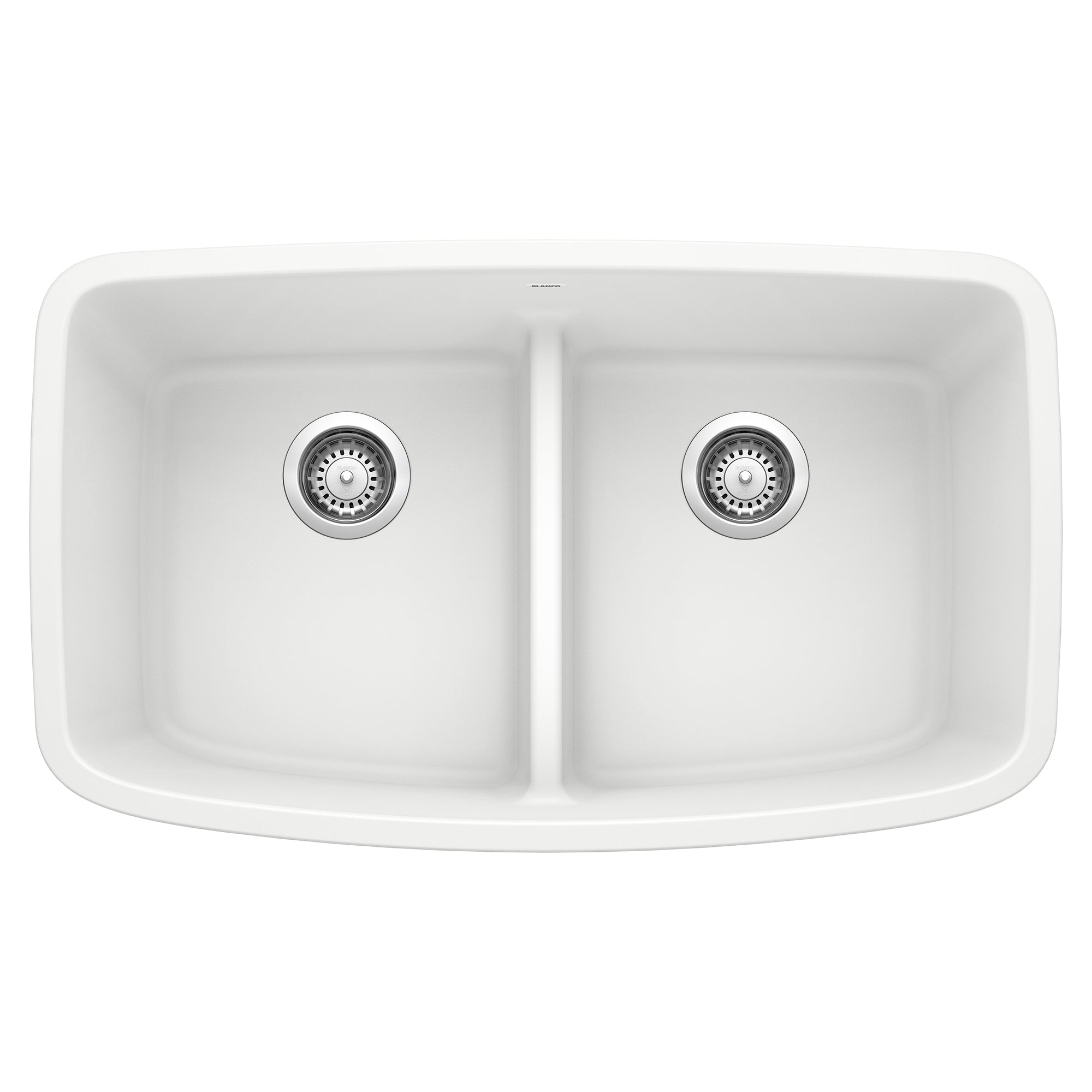 Blanco - 442199 - Valea SILGRANIT 32" 50/50 Double Bowl Undermount Kitchen Sink with Low Divide - White