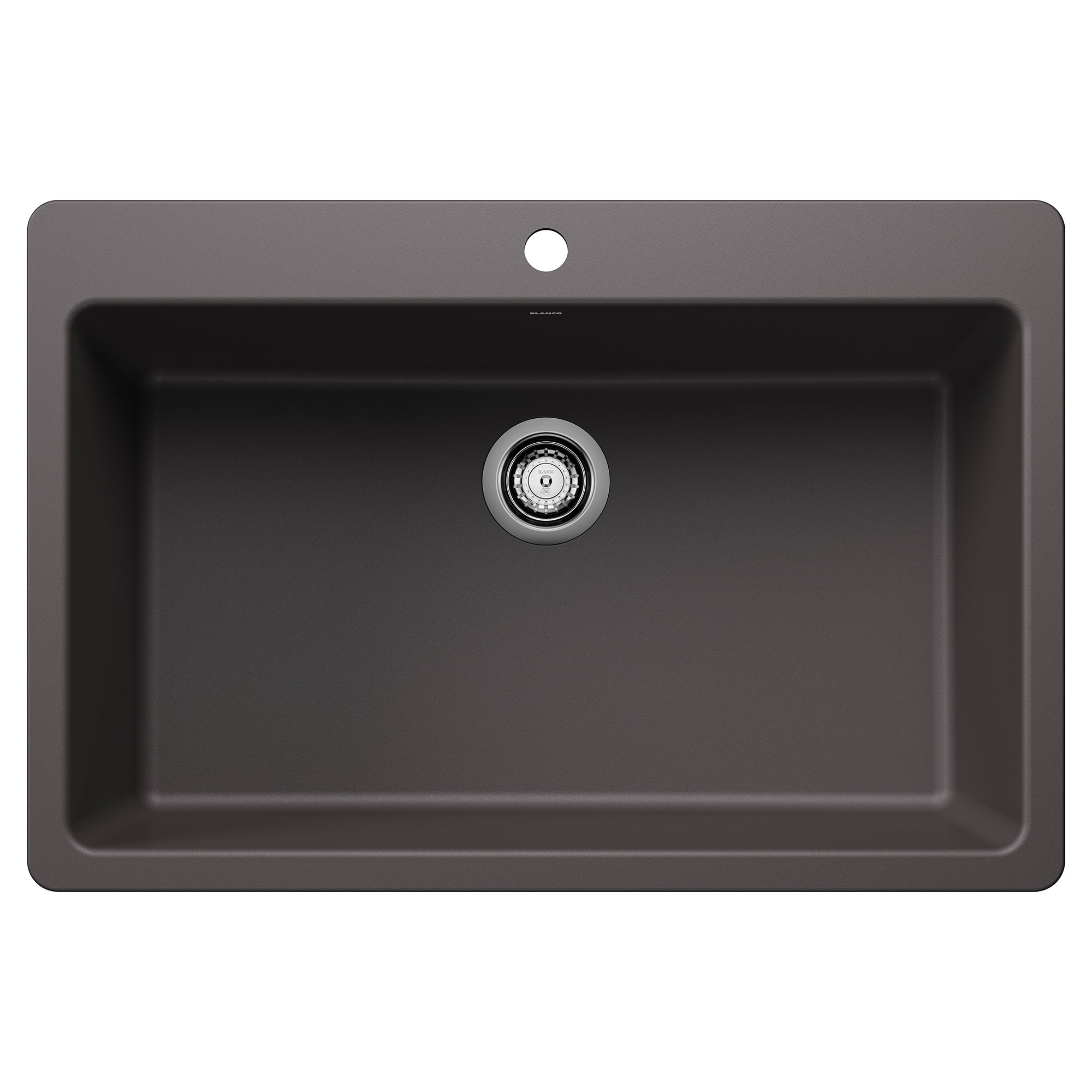 Blanco - 443196 - Liven SILGRANIT 33" Super Single Dual Mount Kitchen Sink - Cinder